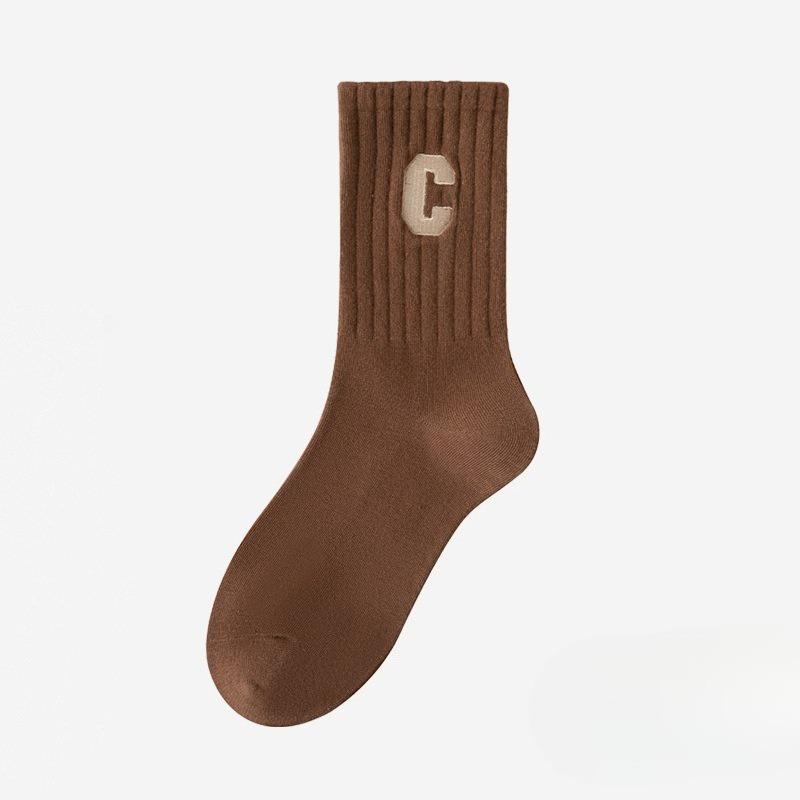 Women In Autumn and Winter with Velvet and Thick Warm Hair Ring Sports Long Socks