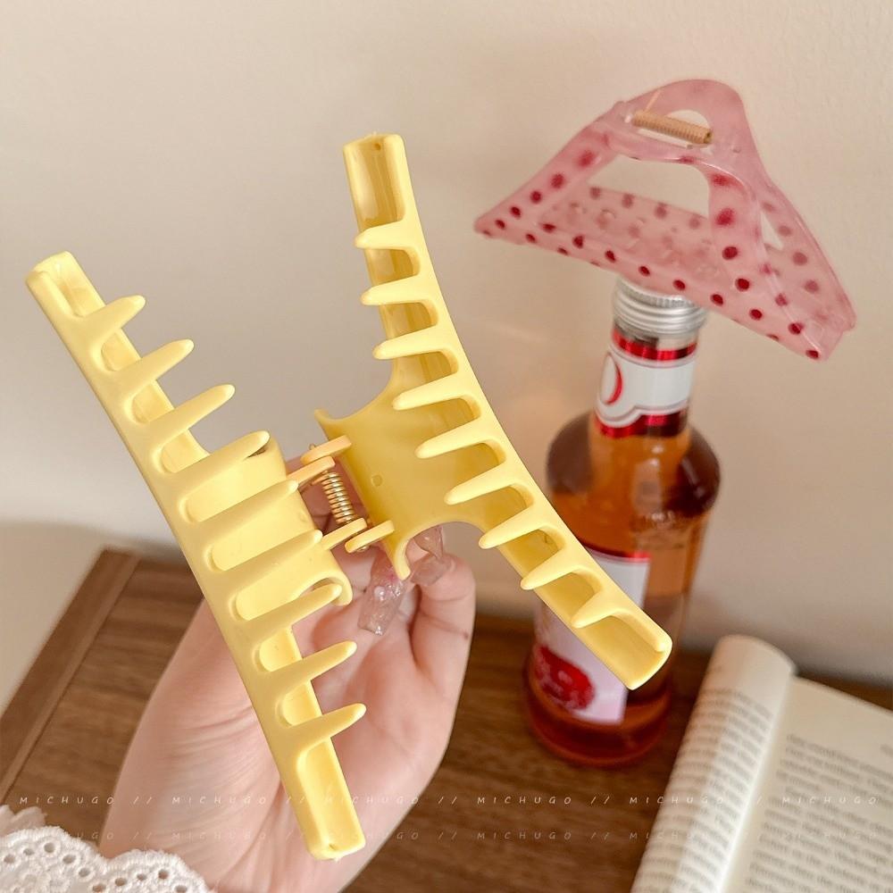 Yellow Hair Claw Clip Polka Dot Hairpin New Hollow Hair Clip Headdress