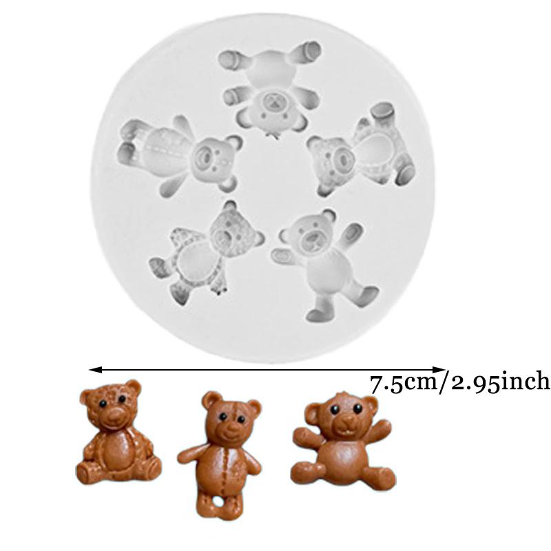 WTEMPO Cute Bear Flower Heart Envelope Shaped Silicone Molds Handmade Epoxy Resin Molds Chocolate Baking Fondant Cake Molds Kit DIY Crafts Molds