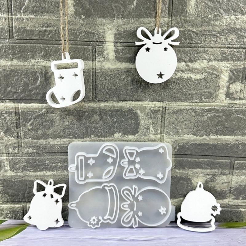 Christmas Themed Figurines Mold Silicone Texture for Handmade Ornaments Holiday Decorating and Creative Art Projects