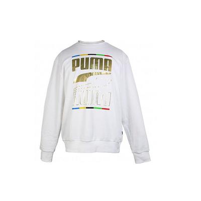 Puma Printed Crew Neck Casual Sweatshirt Men Sweatshirt White 585267-02
