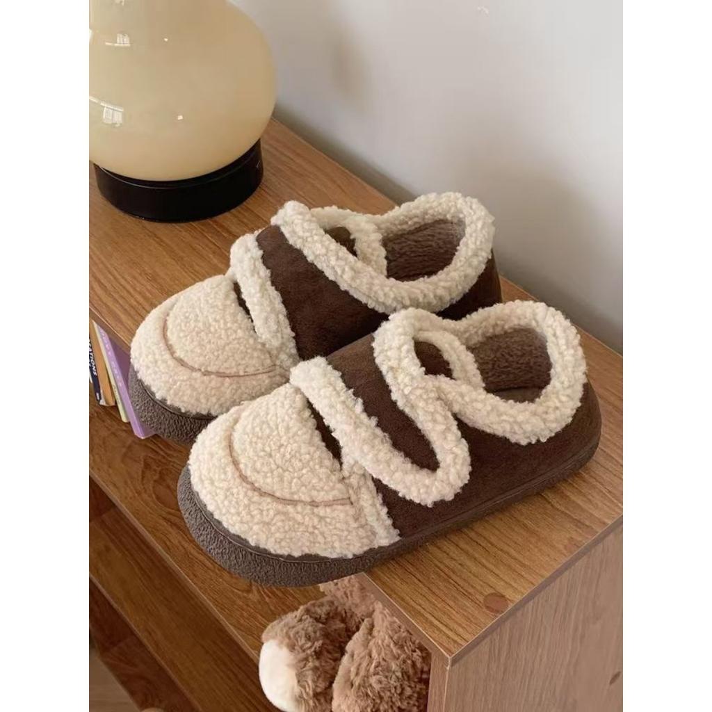 Baumwollschuhe mit gepolsterten Absätzen, Damenschuhe, Schuhe mit dicken Sohlen, Warme Schuhe, Outdoor-Schuhe, Wildlederschuhe, Baumwollpantoffeln