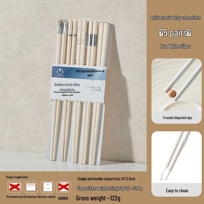 Beautiful Anti-Mold Household Alloy Chopsticks - One Per Family Member