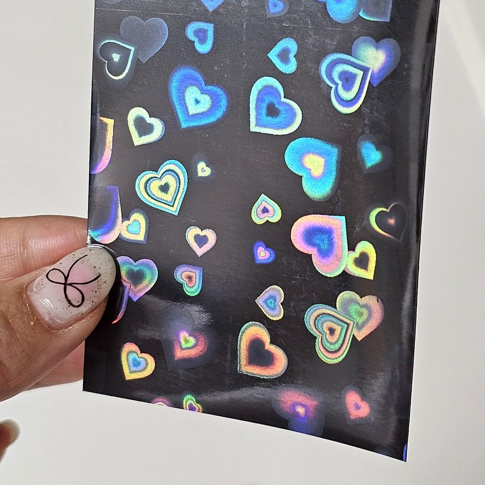 Lifeall Pokasleeve Top Loader Poka Heart Hologram Card Sleeves, White + Black, 100 Sheets