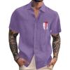 Men's Vintage Button Down Bowling Shirts Short Sleeve Summer Beach Shirt
