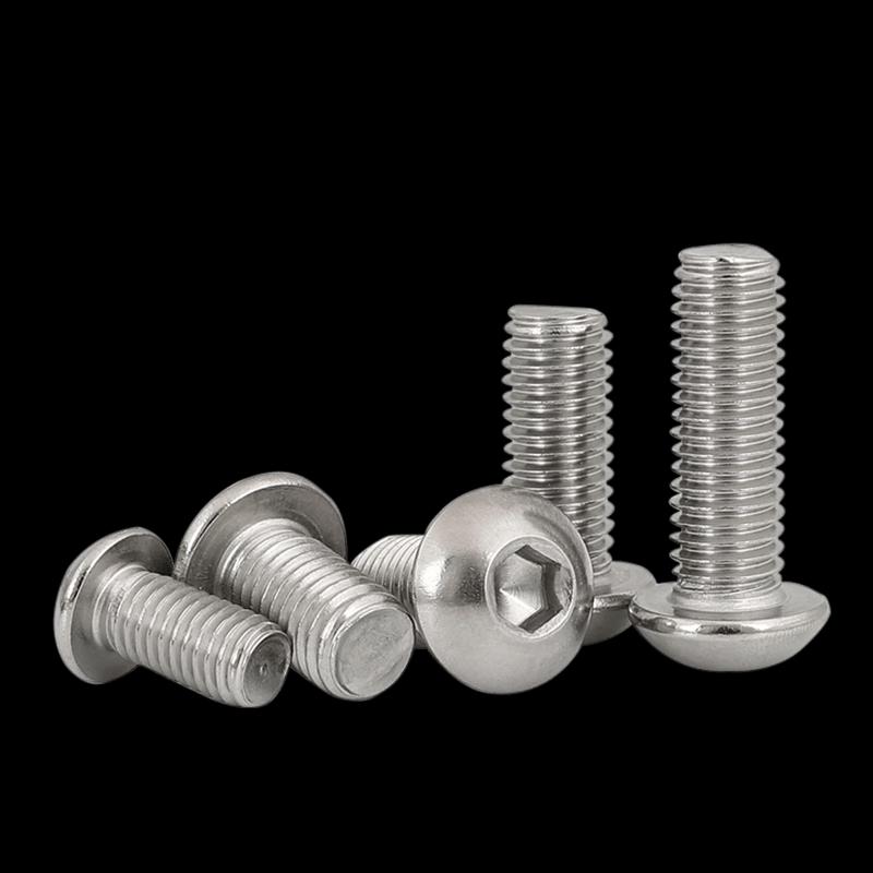 Aozhan 304 Stainless Steel Pan Head Hex Socket Full Thread Screws (ISO7380)