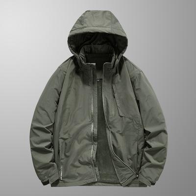 Thin Fleece Jacket Jacket Men's Spring and Autumn Outdoor Waterproof Windproof Mountain Hooded Jacket