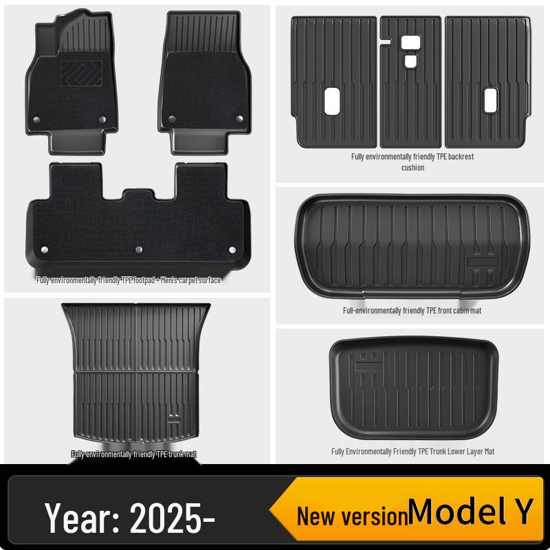 Tesla Model Y Eco-Friendly All-Weather TPE Floor & Trunk Mats.