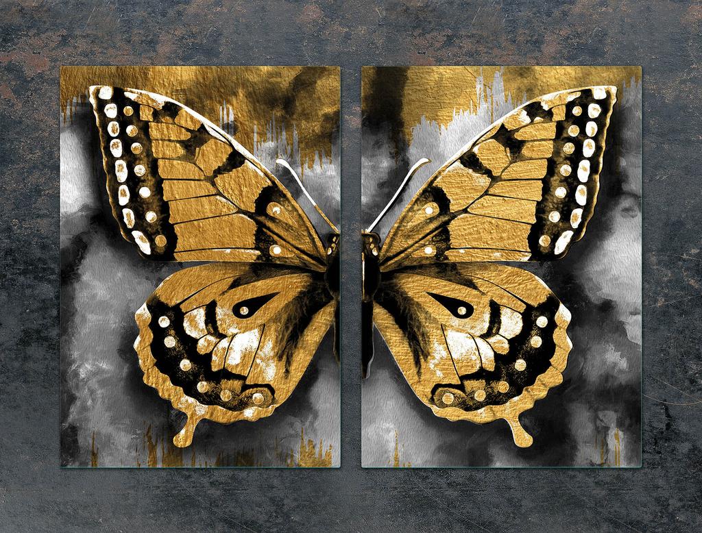 GLAS-SPRITZSCHUTZPLATTE FÜR DIE KÜCHE 2x35x52 SCHMETTERLING