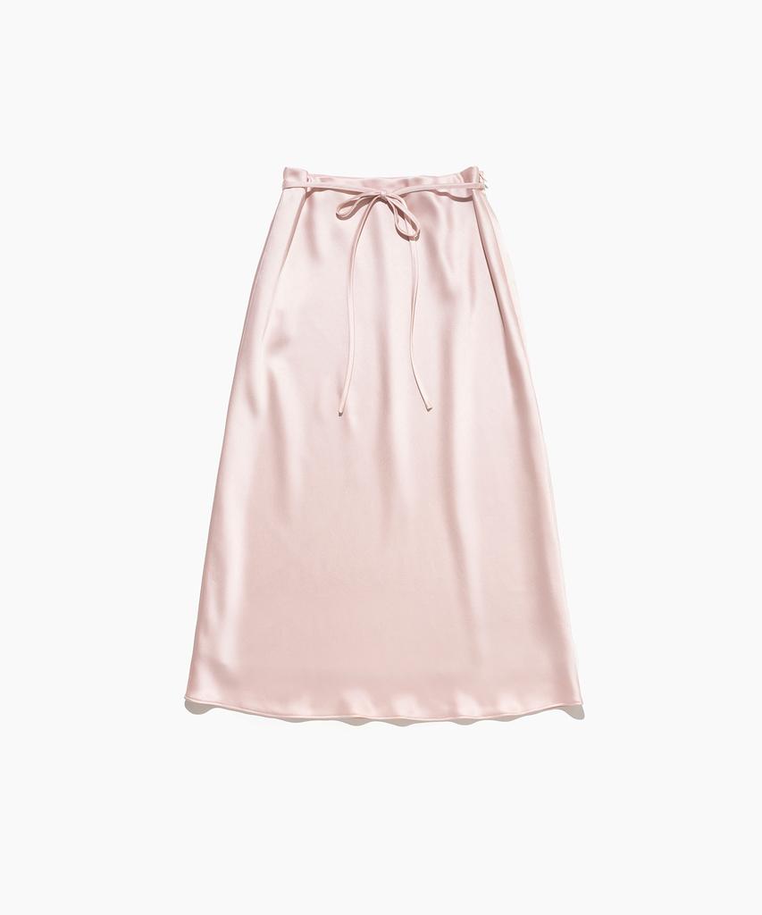 TTUDEMENT Satin Long Skirt (Pink)