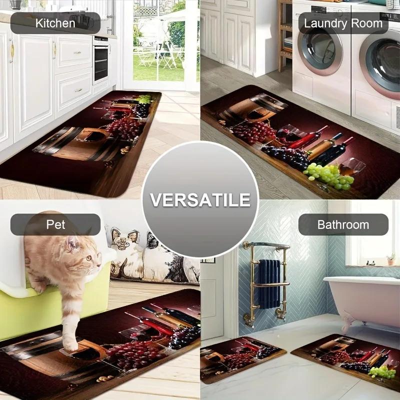 1 Stück Wäsche Charactor Muster Wäsche Dekor Küchenteppiche Rutschfeste Fußmatten Pop Wohnzimmerteppiche Badematte Teppich für Zuhause Spüle