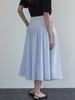 BEMUSE MANSION Tuck Pleats Long Skirt - Light Blue