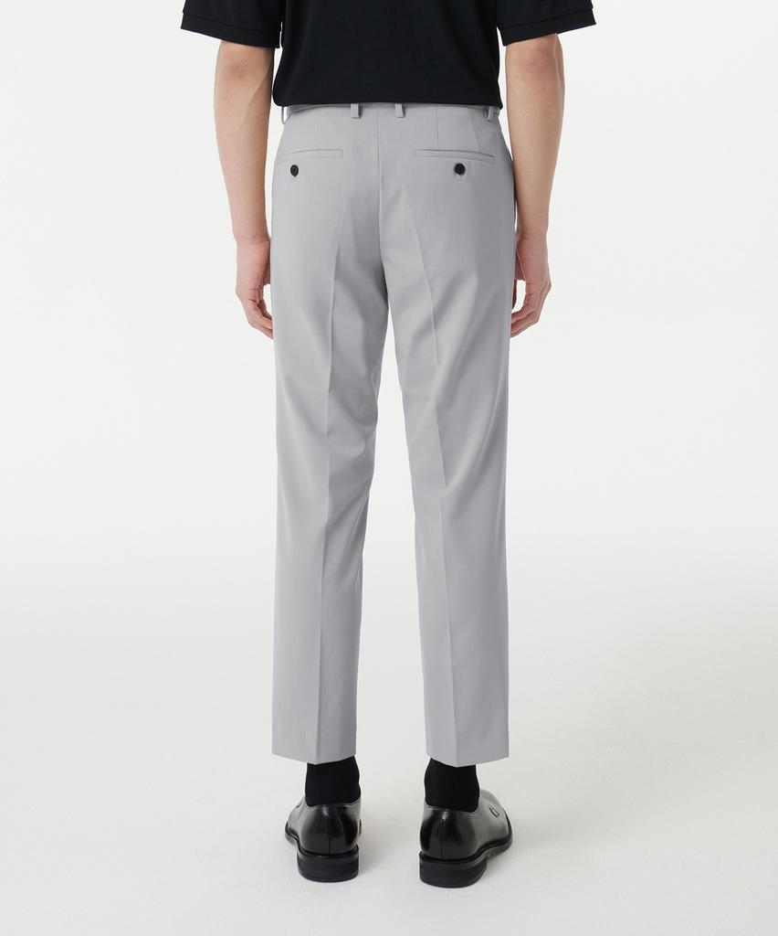 Musinsa Standard Lightweight Tapered Hidden Banding Crop Slacks [Light Gray]