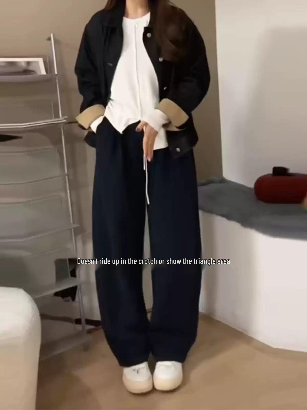 

Базовые брюки гаремы большого размера с высокой талией для женщин - Стройнящие, для фигуры типа груша , ранняя осень 2025 3XL for 154-172 lbs