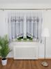 Ready-made White Voile Curtain 400x160 Cm, Double Guipure Lace, Bow, Gathering Tape