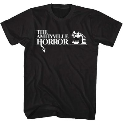 Amityville Horror Classic MGM Horror Film Movie Logo Black Adult T-Shirt Tee