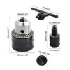 3 Pieces Drill Chuck with Adapter Threaded Key Manual for Machinists, Craftspeople,