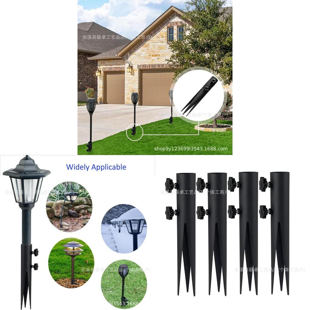 Steel Solar Lawn Stake With Flame Pattern For Garden And Yard Decor