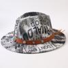 New European and American style letter printing fashion top hat men's and women's fashion jazz hat sunscreen sun hat