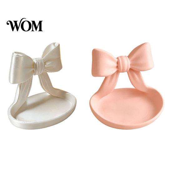 Elegant Jewelry Dish 3D Printed Bow Organizer Tray, Decorative Ribbon Ring Holder for Beauty Accessory Rings Earrings Necklace, Vanity Storage