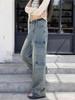 Women's Autumn 2025 High-Waist Multi-Pocket Wide-Leg Jeans