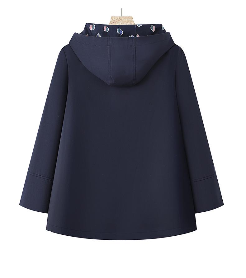 Plus Size 200 Jin Windbreaker Jacket for Middle-Aged Women - Stylish Spring & Autumn Outerwear for Moms & Grandmas