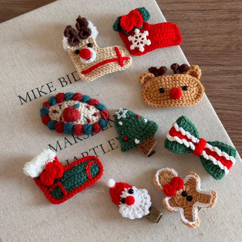 Cute Wool Christmas Hairpin Christmas Elk Socks Festive Atmosphere BB Clip Bangs Clip Side Clip Hair Accessories