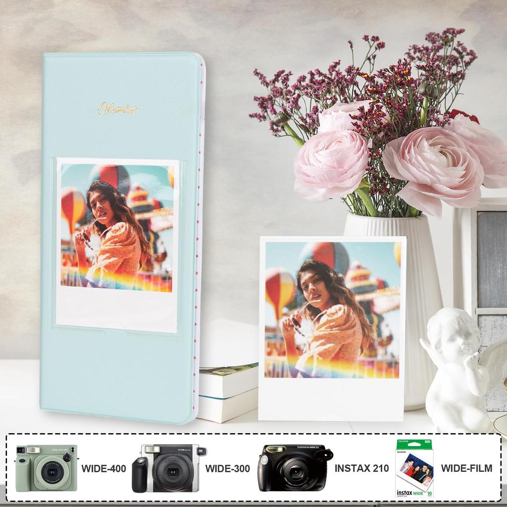 Rieibi FUJIFILM Instax Album Cute Instax Book Polaroid instax compatible instax album inch photos 64 pieces can be stored Business cards and cash