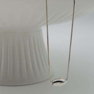 Rice Grain Necklace Silver