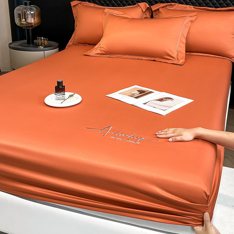 Summer Ice Silk Bed Sheet Single Piece Mattress Protector 25 New Solid Color Bed Cover Dust Cover Summer Sheet