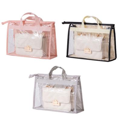 Bolsa Bolsa Organizador De Armazenamento Transparente Anti-poeira Capa Bolsa Com Alça