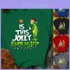 Women's Christmas Grinch Short Sleeve T-shirt With Joyful Print And Crew Neck