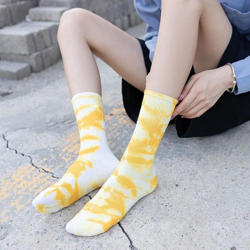 ABIF1 Long Tube Tie Dyed Hook Socks, Explosive Street Wear, Trendy and Fashionable Socks, Unisex Skateboarding, Sports, Leisure, and F