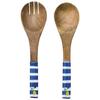 Ensemble de couverts à salade rayés en bois de manguier