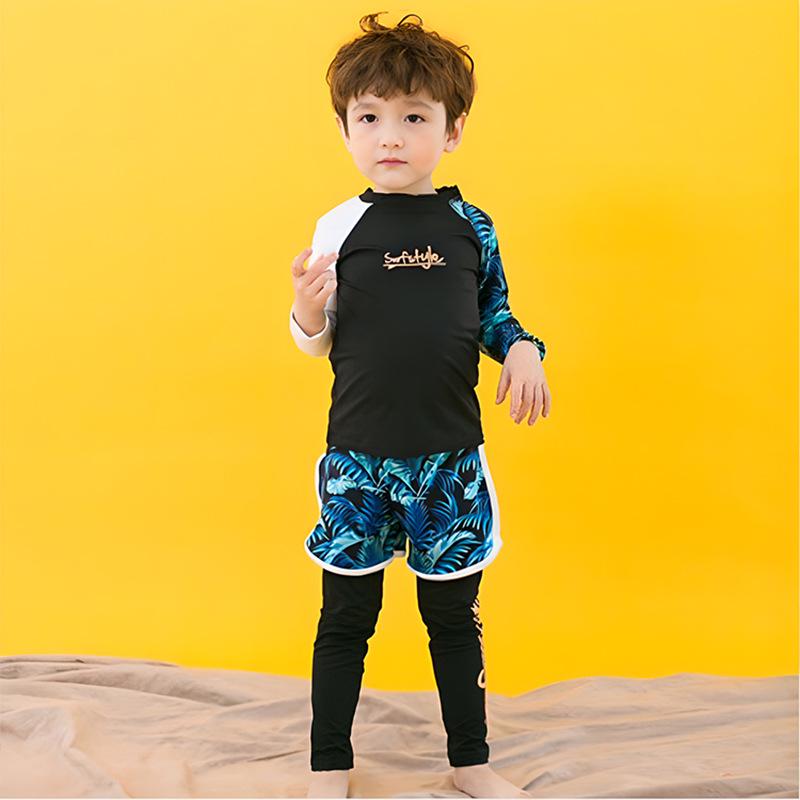 2024 Kinder Schnelltrocknender Badeanzug Set: Langärmiger Sonnenschutz, geteiltes Design für Mädchen & Jungen