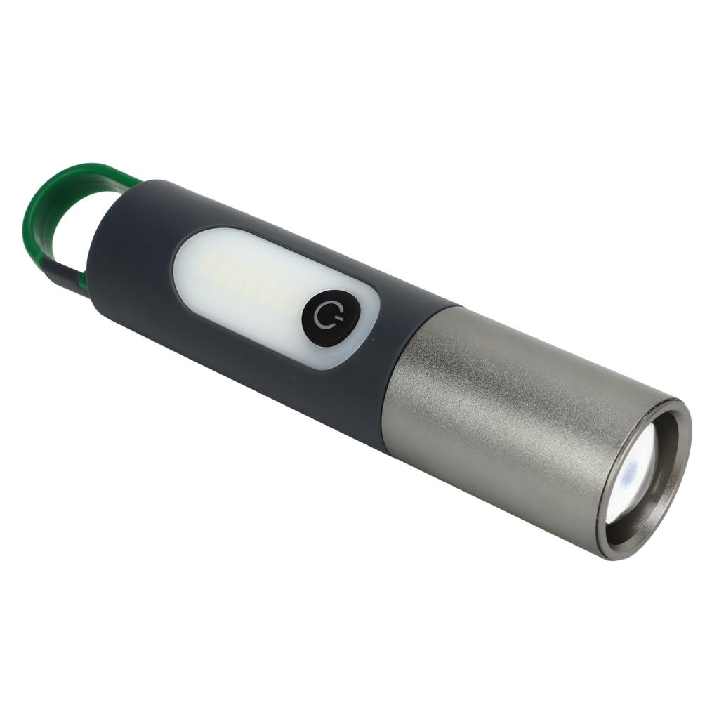 Outdoor-Taschenlampe mit Teleskop-Zoom USB Wiederaufladbar 4 Lichtmodi Superhelle Taschenlampe mit Haken zum Campen