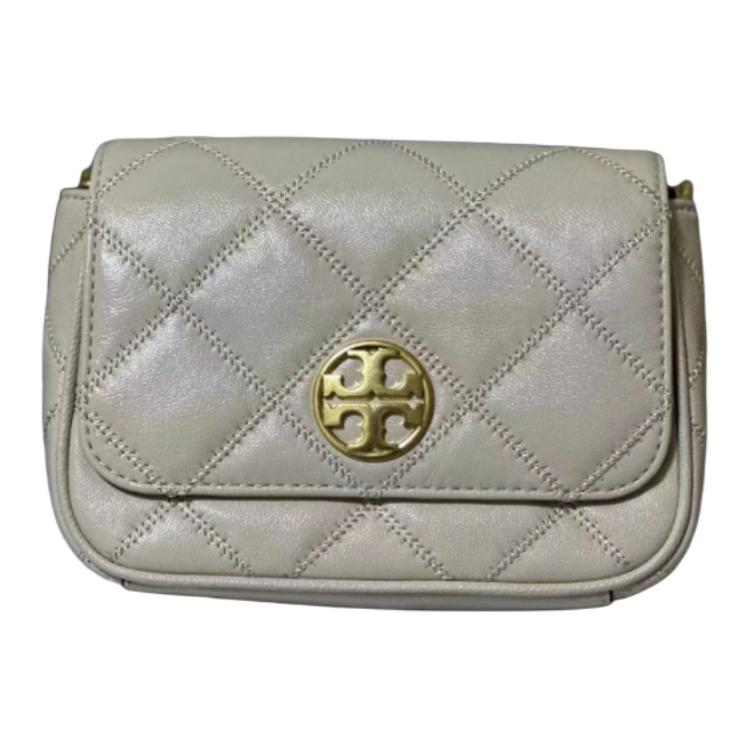 Tory Burch Willa Series Quilted Chain Leather Shoulder Crossbody Bag Small Women Bags White 136158-724