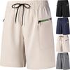 Pantaloni scurți casual de vară pentru bărbați Talie elastică Șnur Buzunare Material ușor, respirabil, cu uscare rapidă Potrivire confortabilă