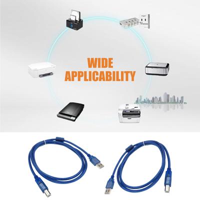 USB 2.0 Printer Cable For Various Printers Fast Transmission and Printing with Corrosion Resistant Connectors