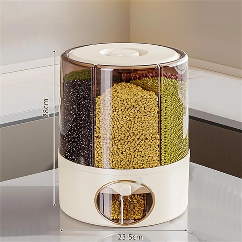 Household Grains Storage Rotary Rice Bucket Insect-proof and Moisture-proof Rice Storage Tank Household Sealed Rice Storage Box
