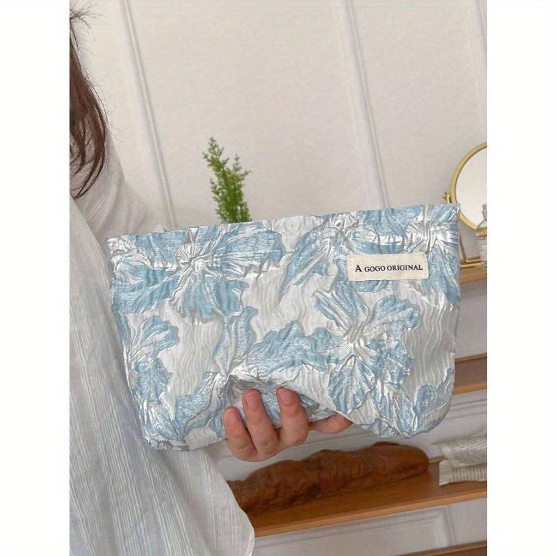 

Decorative Blue Lily Travel Makeup Bag Large Capacity Skin Care Bag Design Random Good Companion for Dressing Table Holiday Beach Bathroom Bedroom Blue - 1pc разноцветный