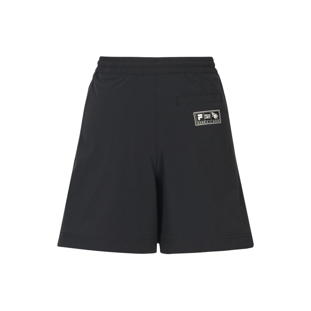 Fila Fusion Solid Color Drawstring Loose Shorts Women Shorts Deep-Black T11W325806F-BK