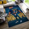 Mbappé Personalized Text Area Rug Perfect for Study Room Dormitory Hallway Balcony Antislip Carpet Decorate Offices Gift for Festivals
