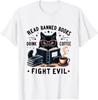 Read Banned Books Drink Coffee Resist Evil Retro Cat Lover Tshirt