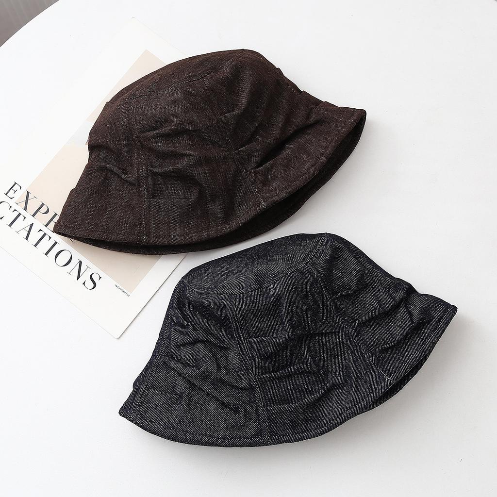 Niche Design Pleated Bucket Hat Women's Autumn New Retro Temperament Literary and Artistic Washbasin Hat Bucket Hat
