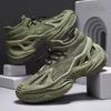 New Men's Fly-woven Shoes Mesh Breathable Mecha Style Casual Shoes Fashionable Versatile Mesh Shoes One-pedal Socks Shoes