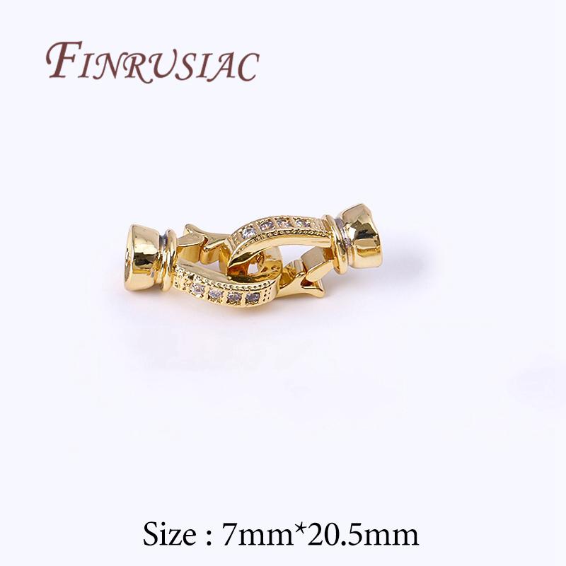 18K Gold Plated Connectors For Jewelry,Brass Zircon Clasps For Bracelets Accessories,DIY Jewelry Making Supplies,Pearl Clasp