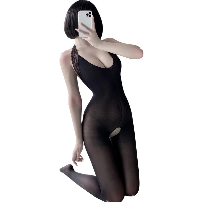 Sexy Underwear Sexy Silk Stockings Transparent Passion Suit Open File No Take Off Jumpsuit