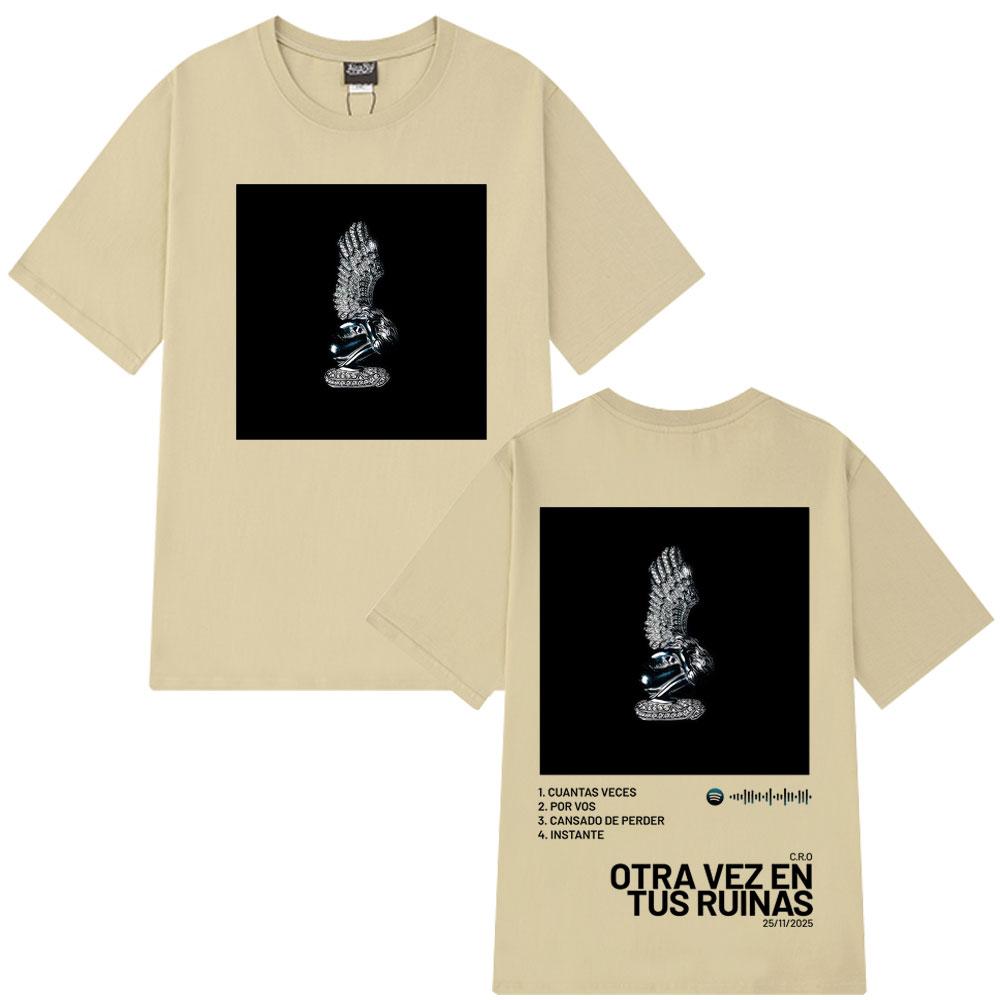 Rapper C.R.O. Otra Vez En Tus Ruinas New Album 2025 Print Men Women Hip Hop Fashion Harajuku Cotton T-shirt Oversized T-shirts