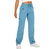 Women's Hiking Pants Waterproof Sweatpant Elastic Waist Zipper Multi-Pocket Casual Sports Trouser